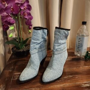 Stylish Blue Denim Women's Boots